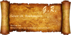 Govrik Radamesz névjegykártya